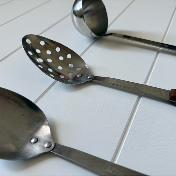 Elegant Silver and Wood Cooking Utensil Trio - Picture 4 of 4